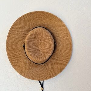 Sloggers brown woven wide brim hat